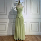 Elegante Verde Salvia   Abito da Sera a Linea A in Chiffon LA73073