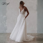 Customized Sexy Backless V Neck Spaghetti Straps Lace Wedding Dresses Luxury Flowers Court Train A Line Vintage Bridal Gown