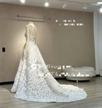 Lakshmigown Lace Sweetheart Bridal Gown Floor-Length Wedding Dress A-line Sparkly Wedding Dress Women Formal Gown Customized