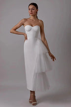 NumberSea Short Boho Wedding Dress with Pleat Tulle Satin Wedding Gown Vestido De Noiva Wedding Party Dress