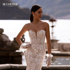 Sleeveless Mermaid Wedding Dress 2026 Sweetheart Lace Backless Bride Gown Princess BECHOYER RY147 Customized Vestido De Noiva