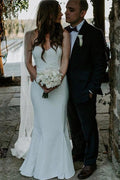 Robe de mariée plage sirène cœur en satin NumberSea, robe de mariée simple, MW648