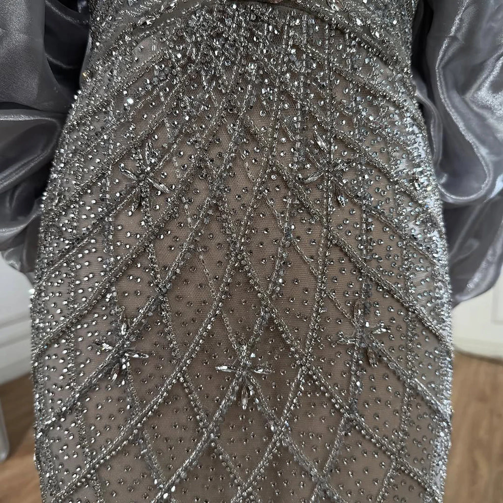 Serene Hill 2026 Pink Strapless Mermaid Luxury Beaded Evening Dresses with Cape Formal Party Gowns Customized DLA73411