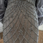 Serene Hill 2026 Pink Strapless Mermaid Luxury Beaded Evening Dresses with Cape Formal Party Gowns Customized DLA73411