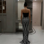 Serene Hill Black Mermaid Luxury Beaded Evening Dress 2026 Elegant Party Gowns for Women Customized DLA73408