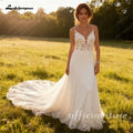 Lakshmigown Spaghetti Straps Wedding Dress for Women with Lace Tail Backless Long Bride Dresses 2026 Customized