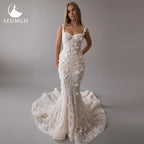 Aedmgh Mermaid Vintage Wedding Dresses Sweetheart Sleeveless Vestido De Novia Lace Beaded Flowers Sexy Custom Made Bridal Gown