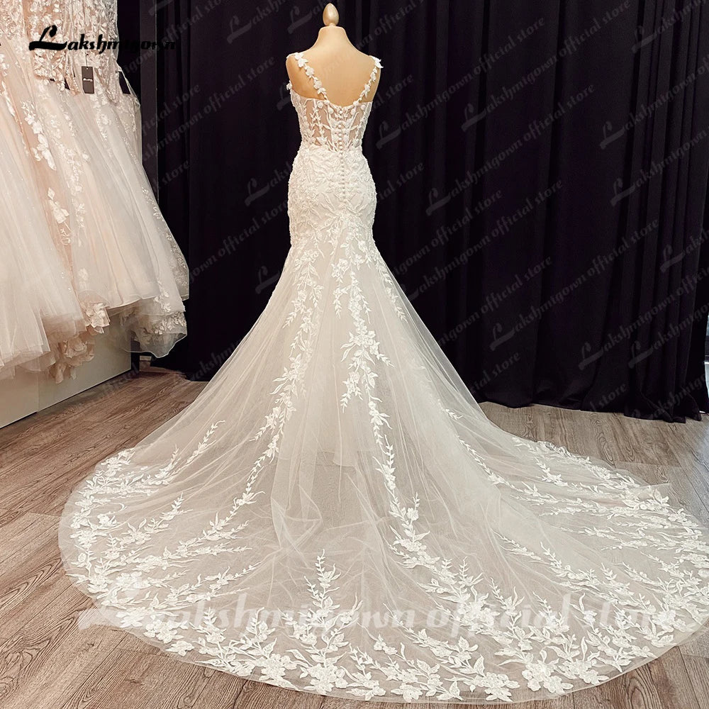 Lakshmigown Stylish Mermaid Wedding Dresses For Bride Off The Shoulder Court Train Made To Order Vestidos De Novia Customized
