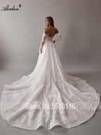 Alonlivn Customize Made Beauty Lace Fitted Beaded 2 In 1 Mermaid Wedding Gowns Trumpet Removable Train Bridal Gowns