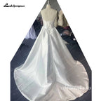 Lakshmigown Mikado Satin Wedding Dress Church Wedding Gowns New In 2025 Vestidos Long Beach Bridal Dress Square Customized