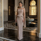 Serene Hill Luxury Beaded Evening Dresses Strapless Peplum Vestidos De Fiesta Wedding Party Formal Wear Gown for Women DLA73076A