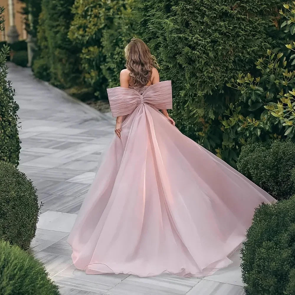 Serene Hill Pink 2025 Mermaid Beaded Evening Dresses with Cape Wedding Party Gowns for Women DLA73061 Customized