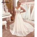 NumberSea Spaghetti-trägern Chiffon A-linie Boho Hochzeit Kleid 2025 V Neck Off White Strand Brautkleider vestidos para mujer 