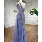 Serene Hill Customized Lilac Halter Mermaid Beaded Formal Evening Dresses Elegant Wedding Party Gowns for Women DLA71778A