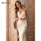 Lakshmigown Luxury Sweetheart Mermaid Satin Wedding Dress Detachable Skirt Backless And Zipper Woman Evening Dress For Wedding
