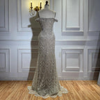 Serene Hill Pearl Beaded Off Shoulder Mermaid Evening Gown High-end Formal Occasion Party Dress Kosov Customized DLA73395A
