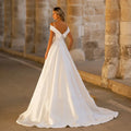 Lakshmigown Minimalist Strapless Wedding Dresses Satin Bridal Gowns Court Train Vestido De Novia New Robe De Summer Customized