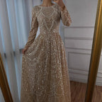 Serene Hill Wine Red Long Sleeves Muslim A-line Evening Dress Pearls Beaded Party Gowns for Women Plus Size Customized DLA72738B