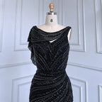 Serene Hill Customized Silver Nude Beaded Mermaid Evening Dresses 2025 Elegant Party Gowns For Women Wedding DLA70752