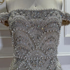 Serene Hill Pearl Beaded Off Shoulder Mermaid Evening Gown High-end Formal Occasion Party Dress Kosov Customized DLA73395A