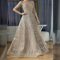 Serene Hill Customized 2026 Caramel Strapless A Line Beaded Evening Prom Dresses Elegant Party Gowns for Women DLA72755