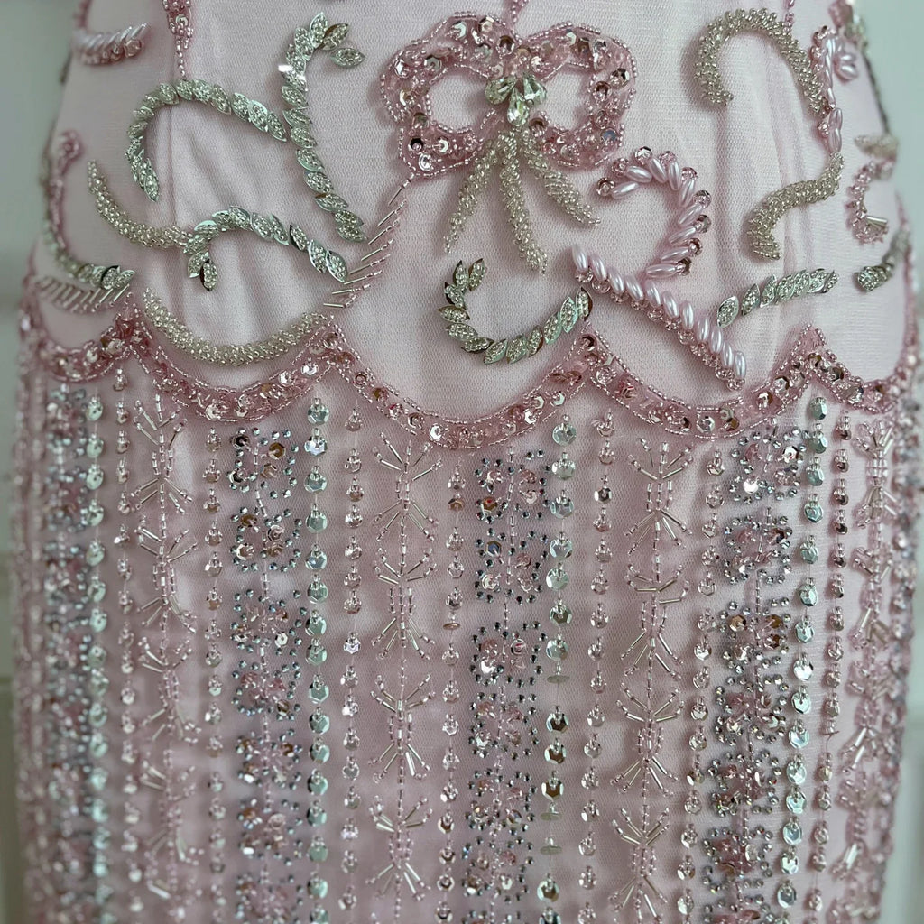Serene Hill Pink Mermaid Beaded Evening Gowns 2026 Arabic Elegant Wedding Party Dresses DLA73550 Customized