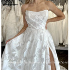 Lakshmigown Lace Wedding Dress for Women Side Slit A-line Bride Wedding Gowns Vestidos De Novia Customized