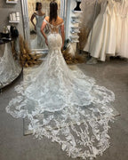Lakshmigown Princess Lace Appliques Mermaid Wedding Gown for Women Customized Off the Shoulder Wedding Dress Vestido de Boda