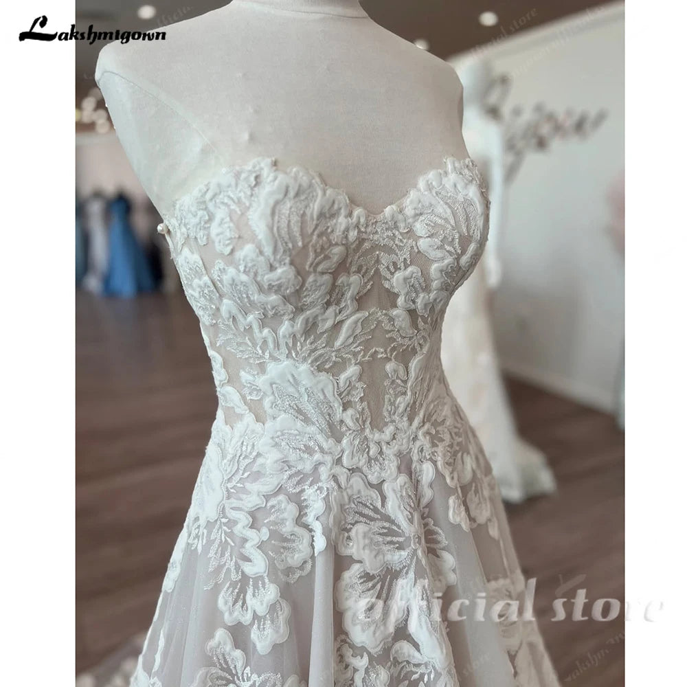Lakshmigown Sweetheart Women's Wedding Dress Champagne Boho Wedding Gown Vestido De Novia Para Boda Customized