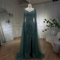 Serene Hill Turquoise Beaded Sweetheart Mermaid Evening Gown Overskirt Dubai Party Dresses for Women 2025 DLA72314 Customized