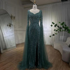 Serene Hill Turquoise Beaded Sweetheart Mermaid Evening Gown Overskirt Dubai Party Dresses for Women 2025 DLA72314 Customized
