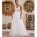 Lakshmigown A Line Women Wedding Dresses Backless Tulle Court Train Bridal Gowns Formal Robe De Mariée Customized