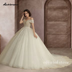 Lakshmigown Princess Beading Wedding Dresses 2026 For Bride Off Shoulder Sleeveless Women Glitter Ball Bridal Gown Customized