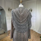 Serene Hill 2025 Muslim-inspired Silver Nude Beaded Sparkle Elegant Mermaid Evening Dresses Gowns for Party DLA70752H Customized