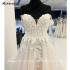 Lakshmigown Off Shoulder Wedding Gown Sweetheart Lace Appliques Women Wedding Dress with Cap Sleeve 2025 Bridal Gown Customized