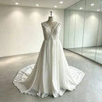 Lakshmigown Plus Size Wedding Dress A Line V Neck Tank Lace Appliques Chiffon Wedding Party Gowns Bride Gown Customized