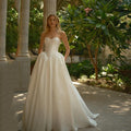 Eightree Boho White A-Line Wedding Dresses Sweetheart Sleeveless Backless Wedding Gown Women Satin Bridal Prom Dress Customized