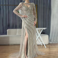 Serene Hill Mermaid Beaded Formal Wedding Party Gowns with High Split Celebrity Evening Dress for Women Customized DLA70301L