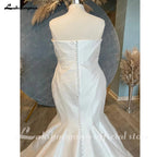 NumberSea Plus Size Mikado Satin Mermaid Wedding Dress For Women 2025 Vestidos Elegant Bridal Beach Boho Wedding Gowns