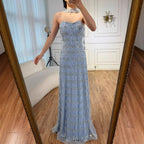 Serene Hill Customized 2026 Nude Luxury Beaded Mermaid Evening Dresses Glala Party Gowns for Women DLA72871