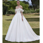Lakshmigown Pleat Off The Shoulder A-Line Wedding Dress Sweetheart Women 2026 Backless Sweep Train Vestidos De Novia Customized