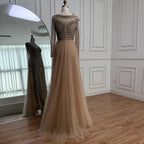 Serene Hill Pink Long Sleeves Mermaid Beaded Evening Dress Formal Party Gowns for Women DLA72967 Customized