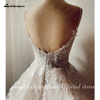 Lakshmigown Luxury Spaghetti Straps Lace Women Sweetheart Neck Wedding Dress for Bride Champagne Wedding Gown Vestidos Para Boda