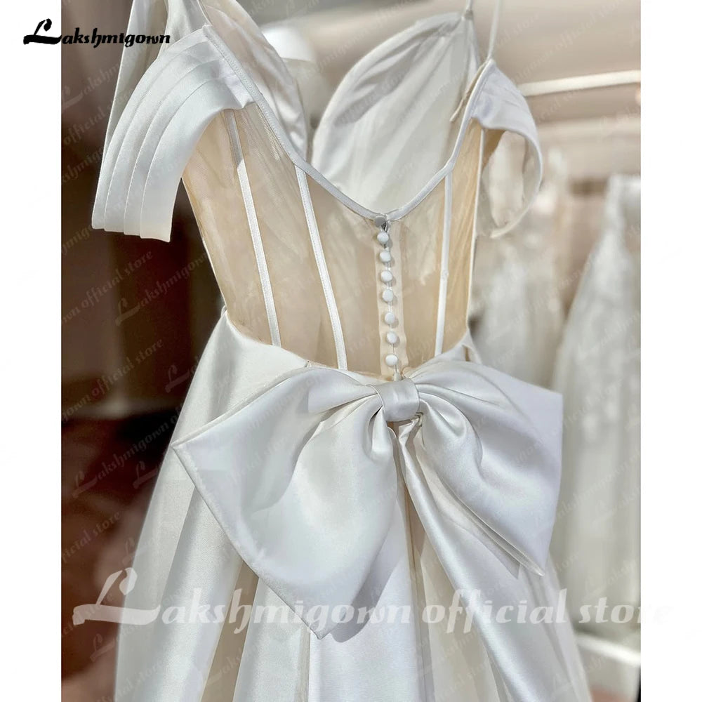 Lakshmigown Luxury Wedding Dresses Women's A Line Sexy Off Shoulder Sweetheart Princess Bridal Gowns Satin Vestidos Customized