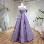 Serene Hill Lilac Strapless A-line Beaded Evening Prom Dresses 2025 Graduation Party Gowns For Women DLA71643 Customized