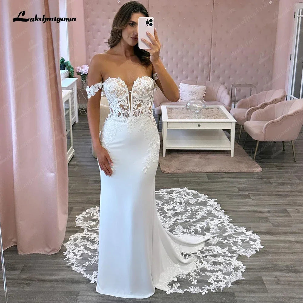 Lakshmigown Off the Shoulder Wedding Dress Party Gown for Women Customized Bridal Gown vestido de casamento suknia ślubna