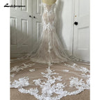Lakshmigown Off Shoulder Lace Appliques Women Wedding Dress for Bride Customized Champagne Wedding Gown vestidos de boda novia