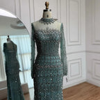 Serene Hill High Neck Long Sleeves Beaded Mermaid Evening Dress Muslim Wedding Party Gowns for Women DLA72714C Customized