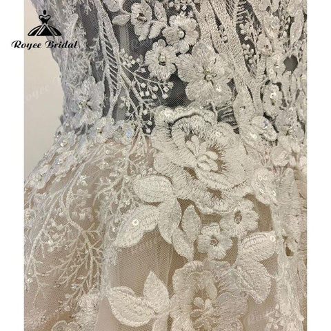 NumberSea Sexy Braut Strand Spitze Appliques Flügelärmeln Brautkleid Weg Von Der Schulter Sommer 2025 Robe Femme Boho Tüll A-linie Brautkleid 