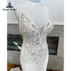 NumberSea Sexy Deep V Neck Lace Mermaid/Trumpet Wedding Dress Court Train Appliques 2025 Spaghetti Straps Vestidos De Novia Open Back